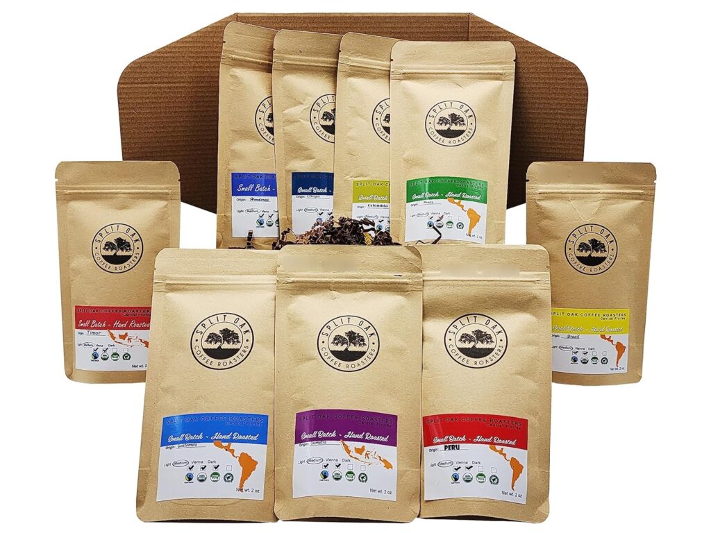 Best Coffee Gift Box Set 9 Assorted Coffees . Sumatra Timor Colombia Ethiopia Honduras Mexico Guatemala Brazil Peru. All Amazing Coffee from all Over the World (9 Pack Whole Beans Assorted Coffee 2oz)