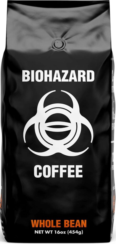 Biohazard Whole Bean Coffee, The Worlds Strongest Coffee 928 mg Caffeine (16 oz)