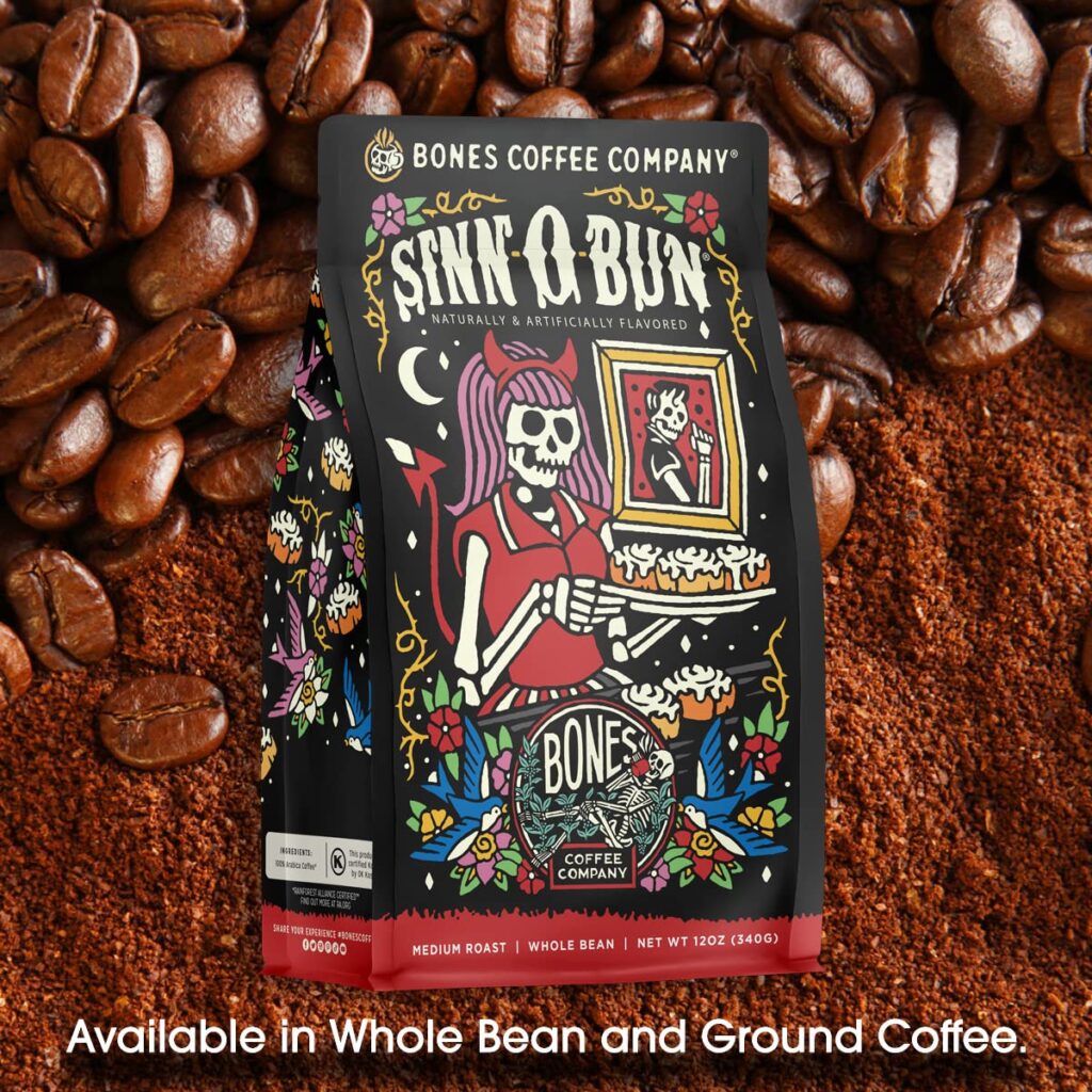 Bones Coffee Company Ethiopia Single-Origin Ground Coffee Beans | 12 oz Medium Roast Low Acid Coffee Arabica Beans | Coffee Gifts  Beverages (Ground)