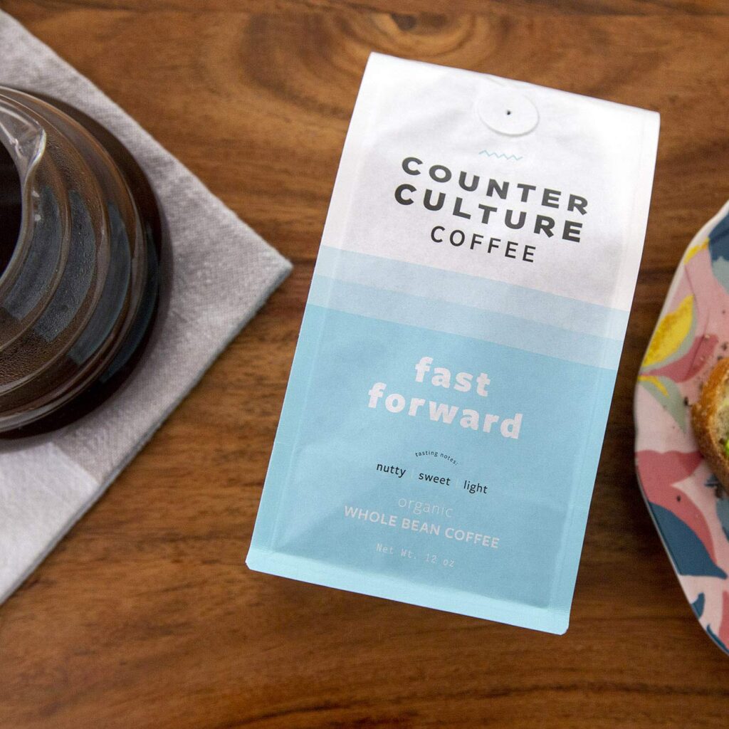 Counter Culture Coffee Fast Forward - Light Roast, Organic, Sustainably Farmed, Kosher, Whole Bean Coffee, 12 oz (1 Bag)