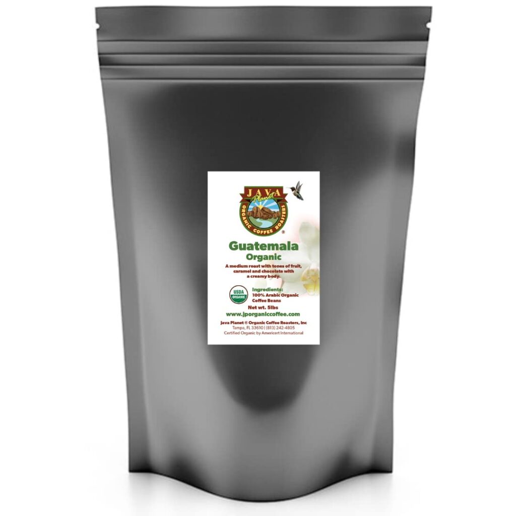 Java Planet Low Acid Coffee, Organic Colombian Single Origin: Whole Bean Medium Dark Roast - Smooth Full Flavored Coffee Bean, 1LB Bag