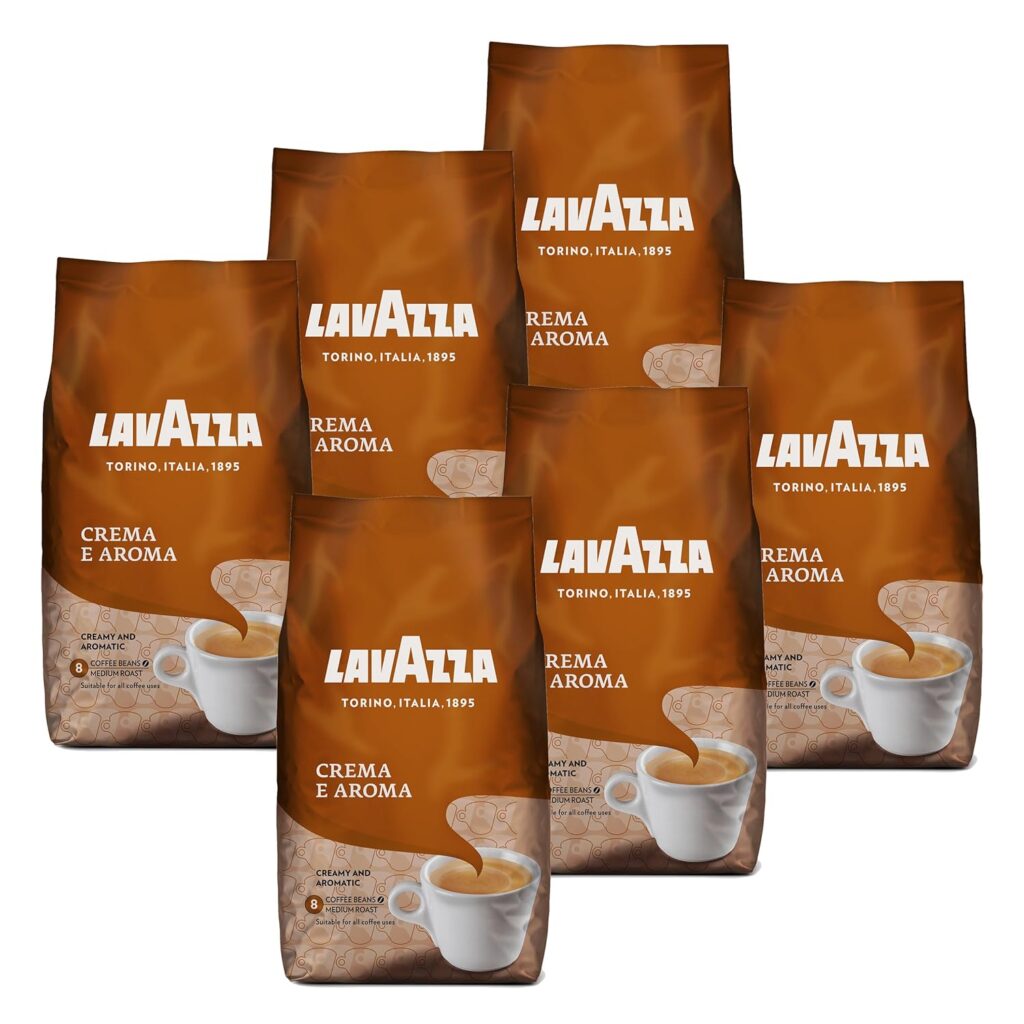 Lavazza Crema E Aroma Whole Bean Coffee Blend, 2.2-Pound Bag , Balanced medium roast with an intense, earthy flavor and long lasting crema, Non-GMO