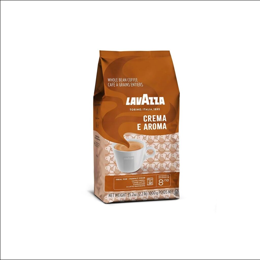 Lavazza Crema E Aroma Whole Bean Coffee Blend, 2.2-Pound Bag , Balanced medium roast with an intense, earthy flavor and long lasting crema, Non-GMO