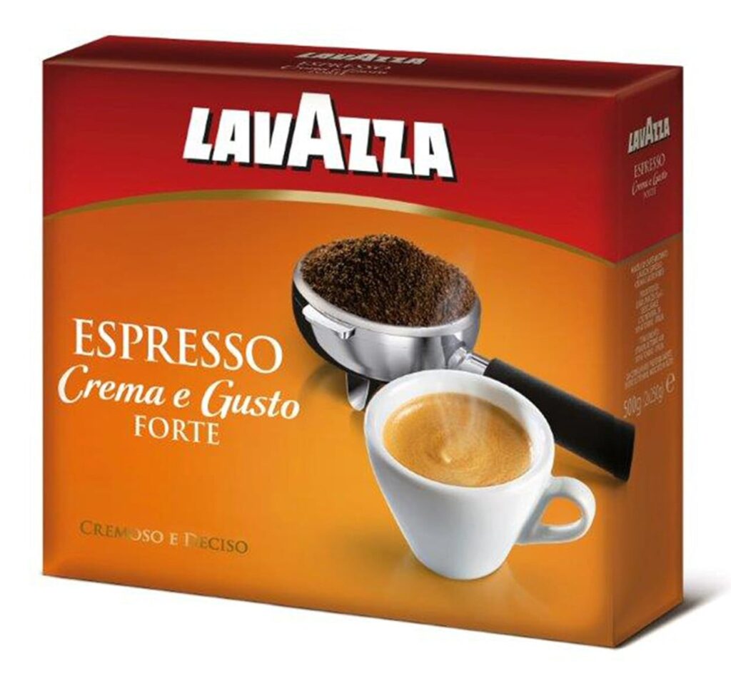 Lavazza Espresso Dark Roast Ground Coffee, 8.8oz Bricks (4 Pack), Authentic Italian Blend Roasted in Italy, Non GMO