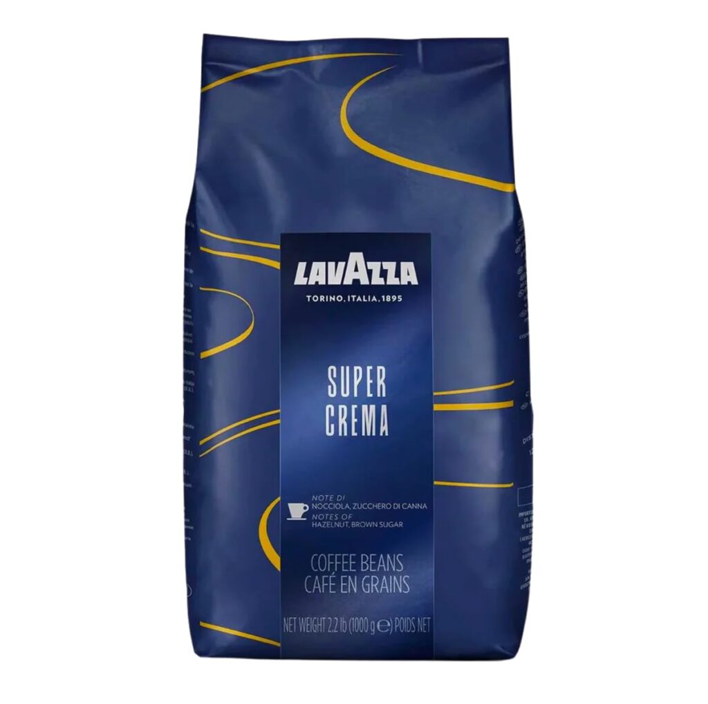 Lavazza Super Crema Whole Bean Espresso Coffee, 2.2 lb. Bag, Vacuum-Packed