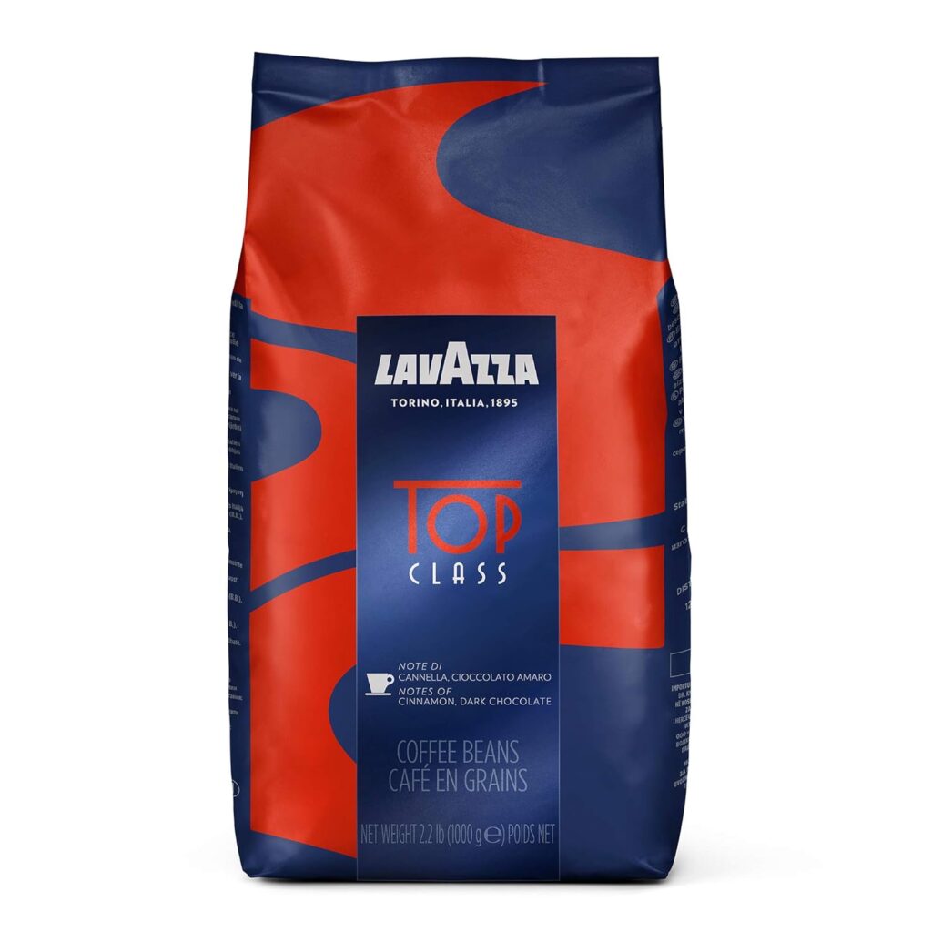 Lavazza Top Class Whole Bean Coffee Blend, Medium Espresso Roast Bag, 2.2 Pound (Pack of 1), Authentic Italian, Blended and roasted in Italy, Full bodied with smooth and balanced flavor