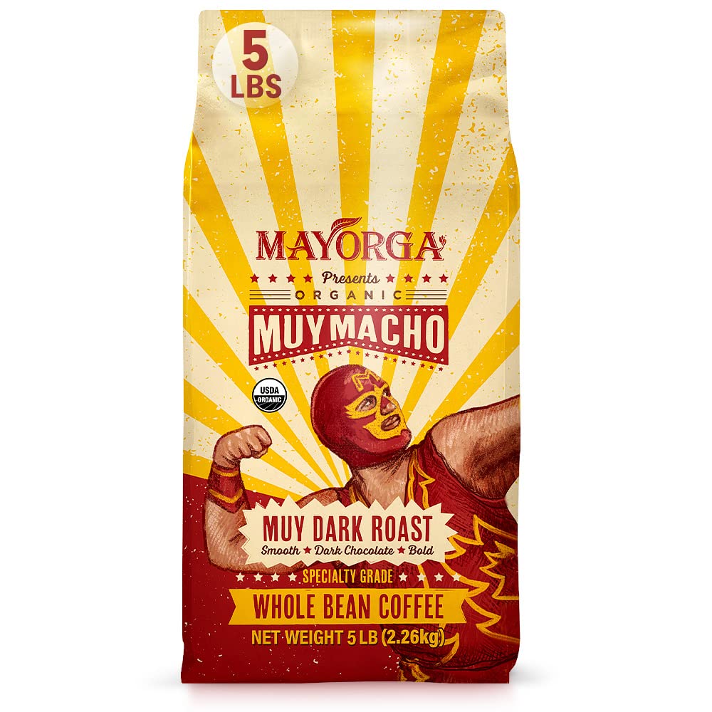 Mayorga Medium Roast Whole Bean Coffee, 2 lb bag - Mayan Blend Organic Coffee Roast - Direct Trade, Specialty Grade, Non-GMO 100% Arabica Coffee Beans